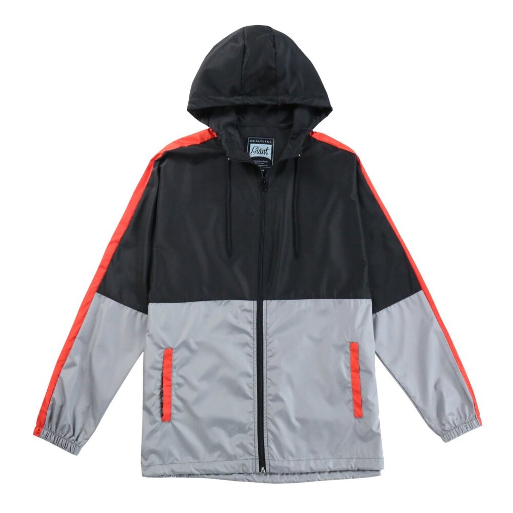 Men's Two Tone Windbreaker Hooded Jacket Outwear Size 2XL